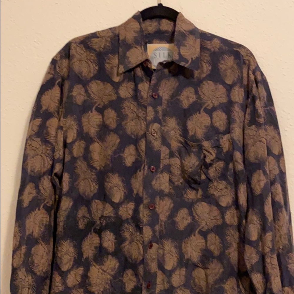 Men’s Silk Uomo Long Sleeve Shirt Sz Small